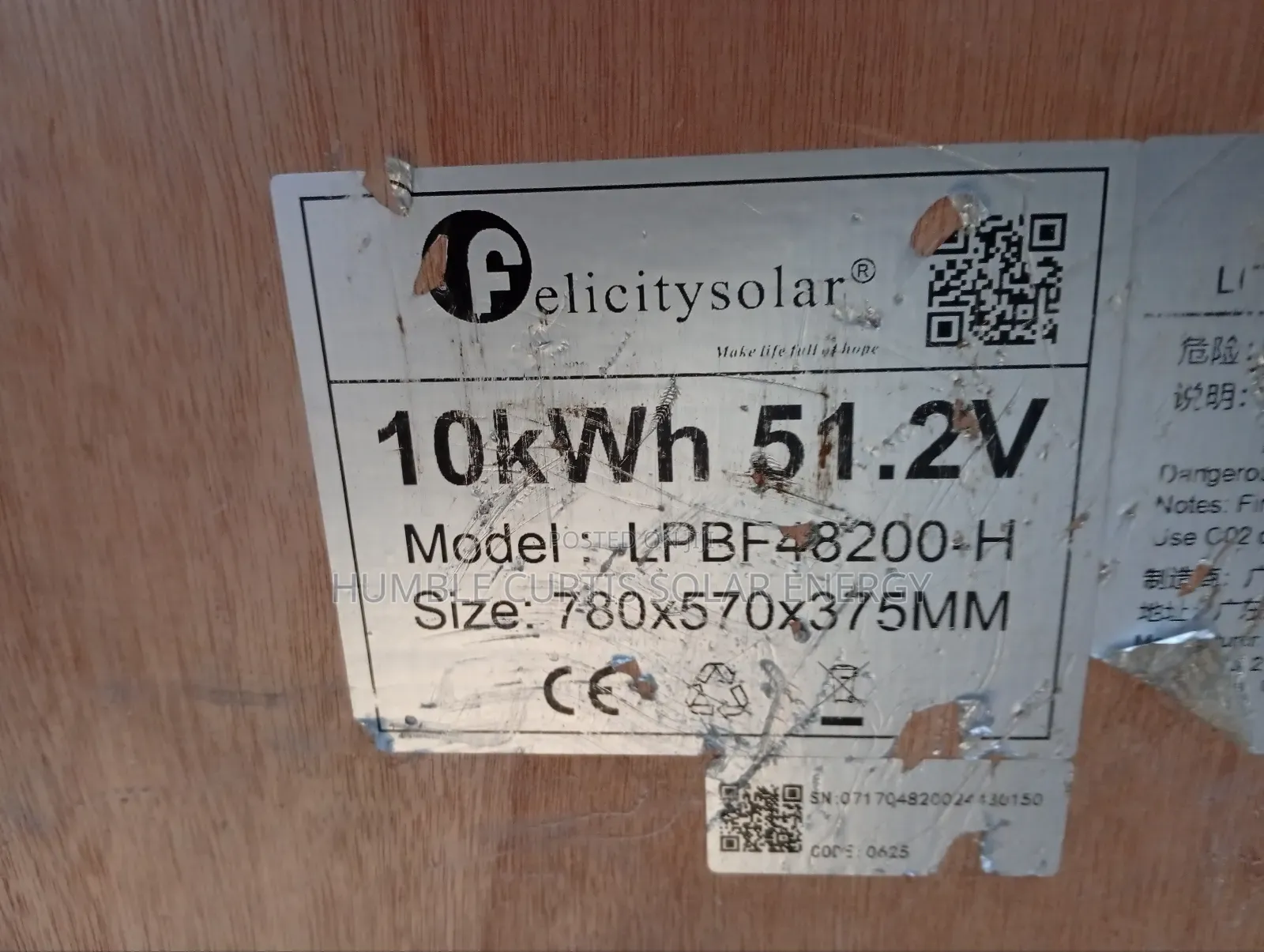 Felicity 10kwh Lithium Battery