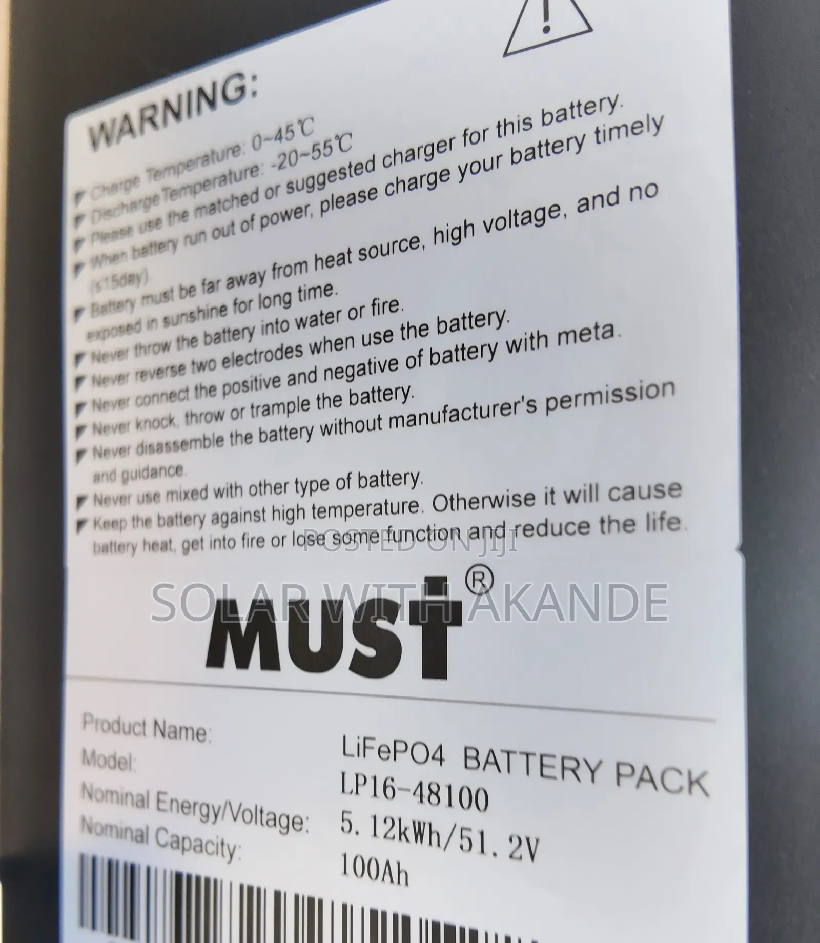 Must 5.12kw Lithium Battery