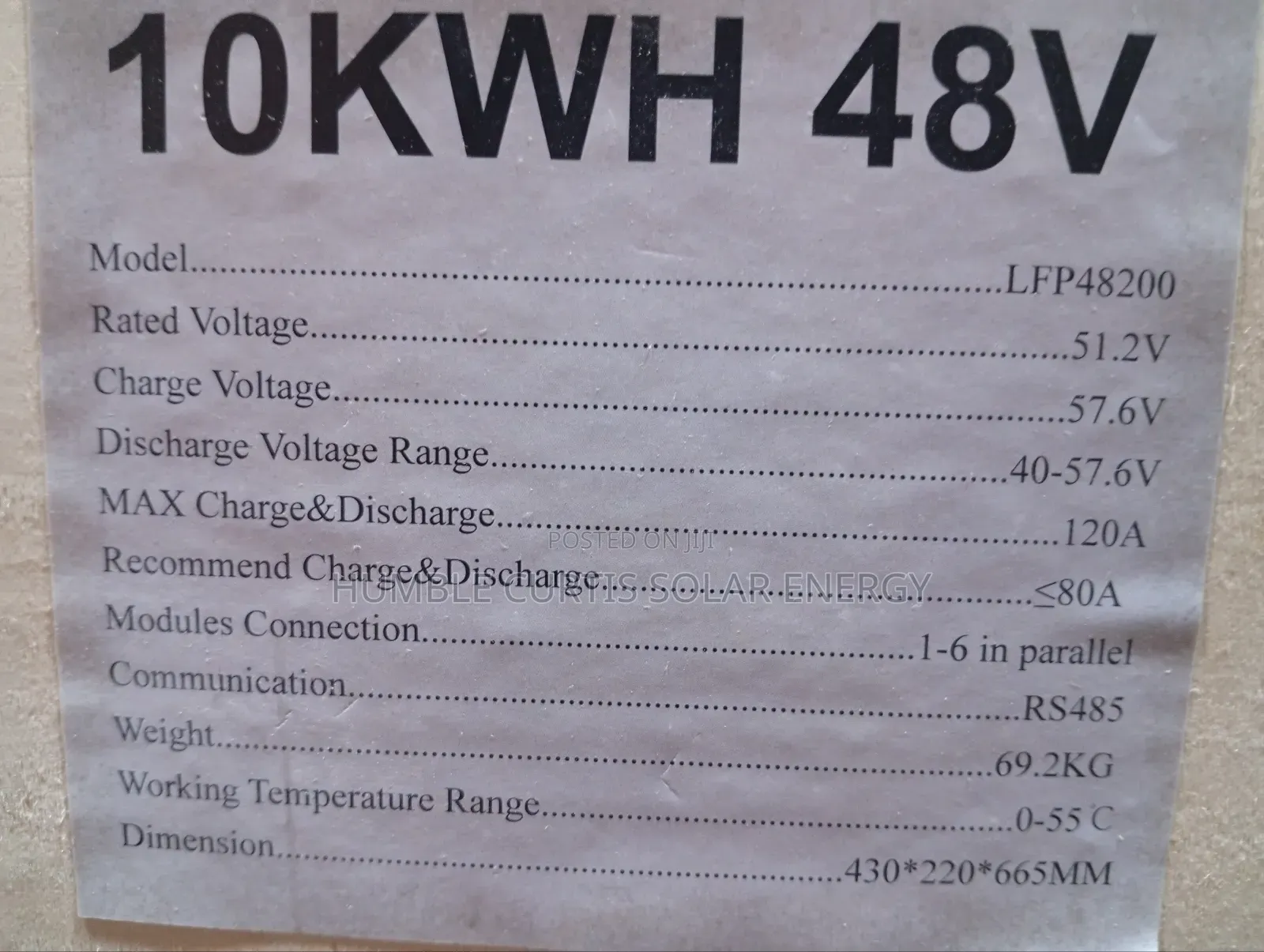 S Itech 10kwh Lithium Battery