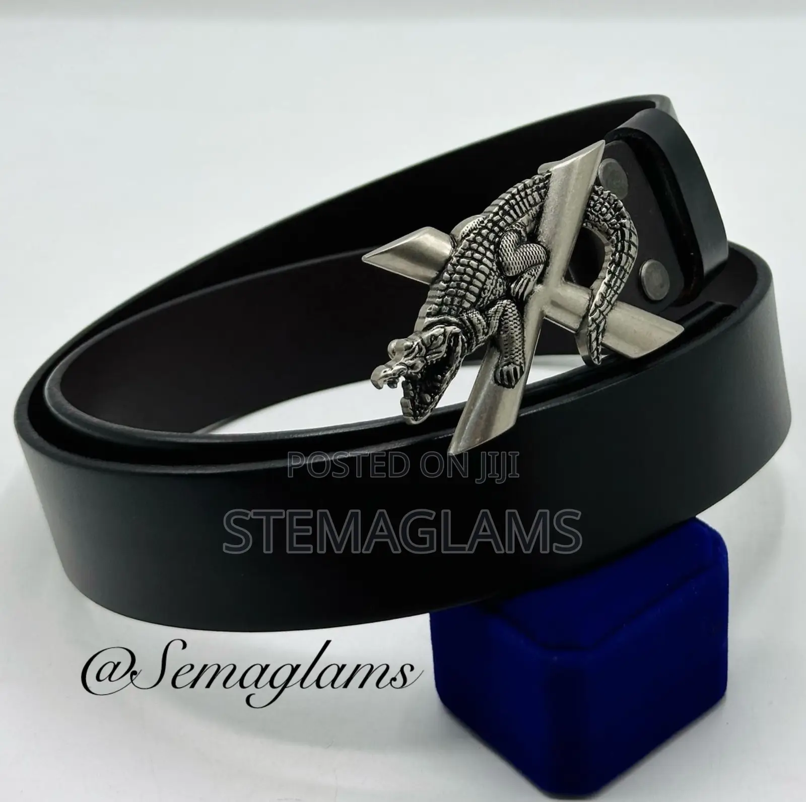 Premium Leather Belt Style With Square Buckle