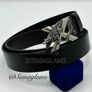 Premium Leather Belt Style With Square Buckle