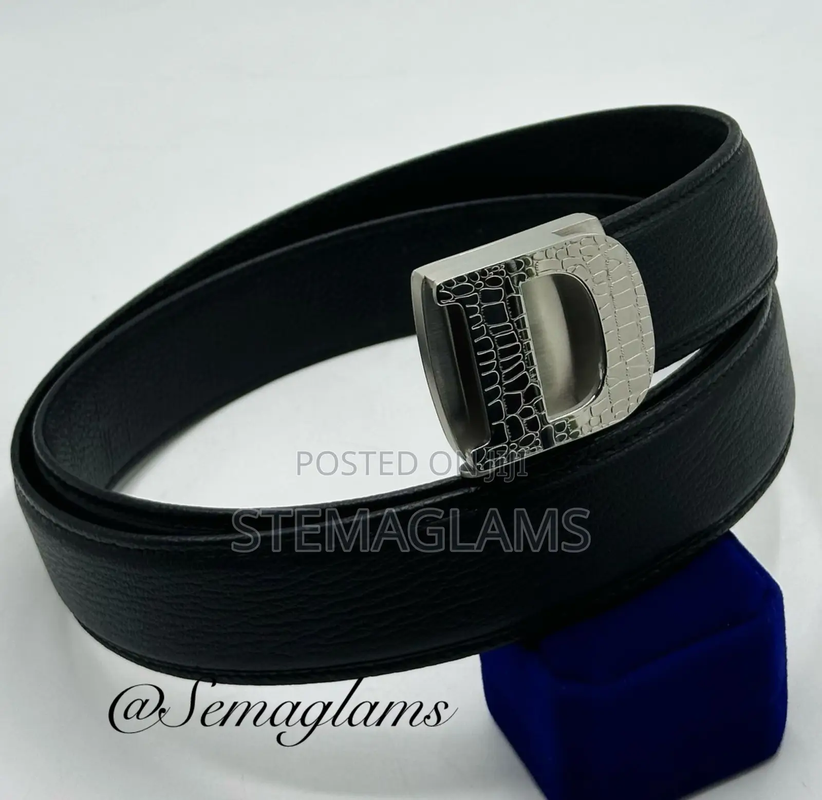 Premium Leather Belt Style With Square Buckle