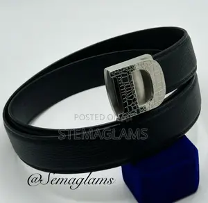 Premium Leather Belt Style With Square Buckle