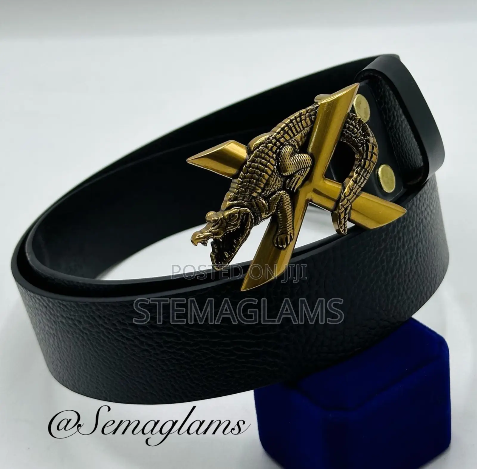 Premium Leather Belt Style With Square Buckle