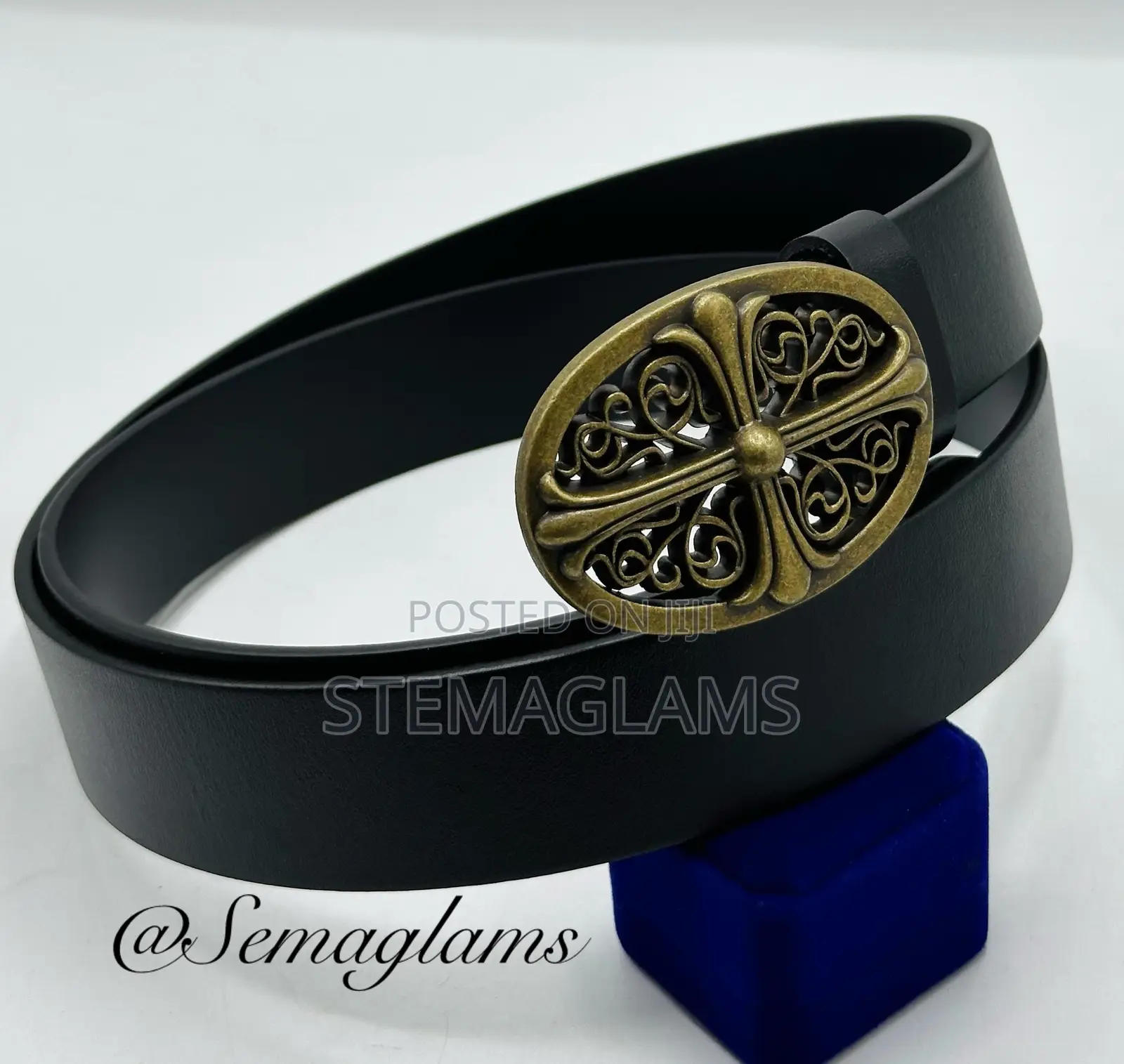 Premium Leather Belt Style With Square Buckle
