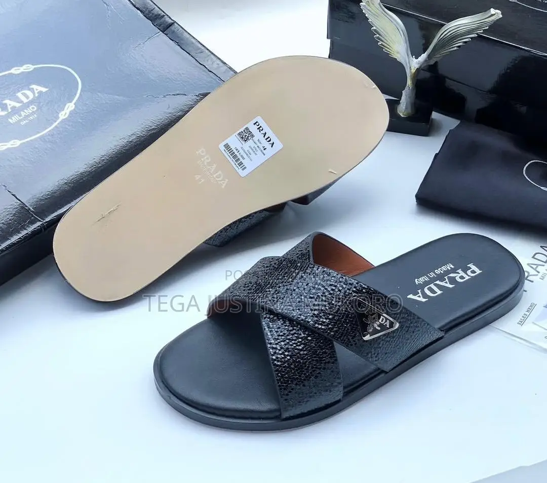 Original Leather Prada Men's Slippers