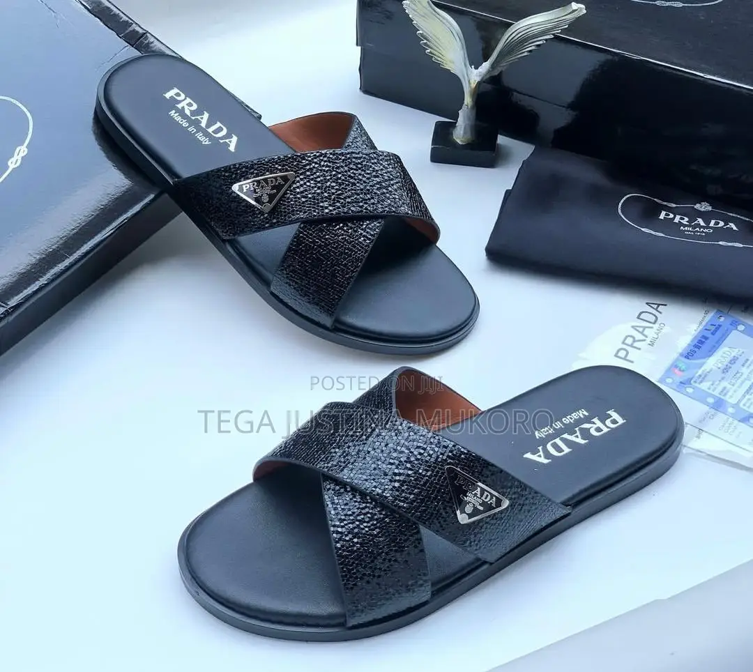 Original Leather Prada Men's Slippers