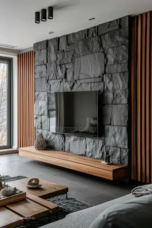 Elevate Your Wall With Luxury Pu Stone and Fluted Combo