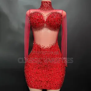 Photo - American Chest Wrap Rhinestone Party Dress (Pre-Order)