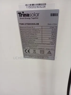 275w/38v/60cell Trina Solar Panel