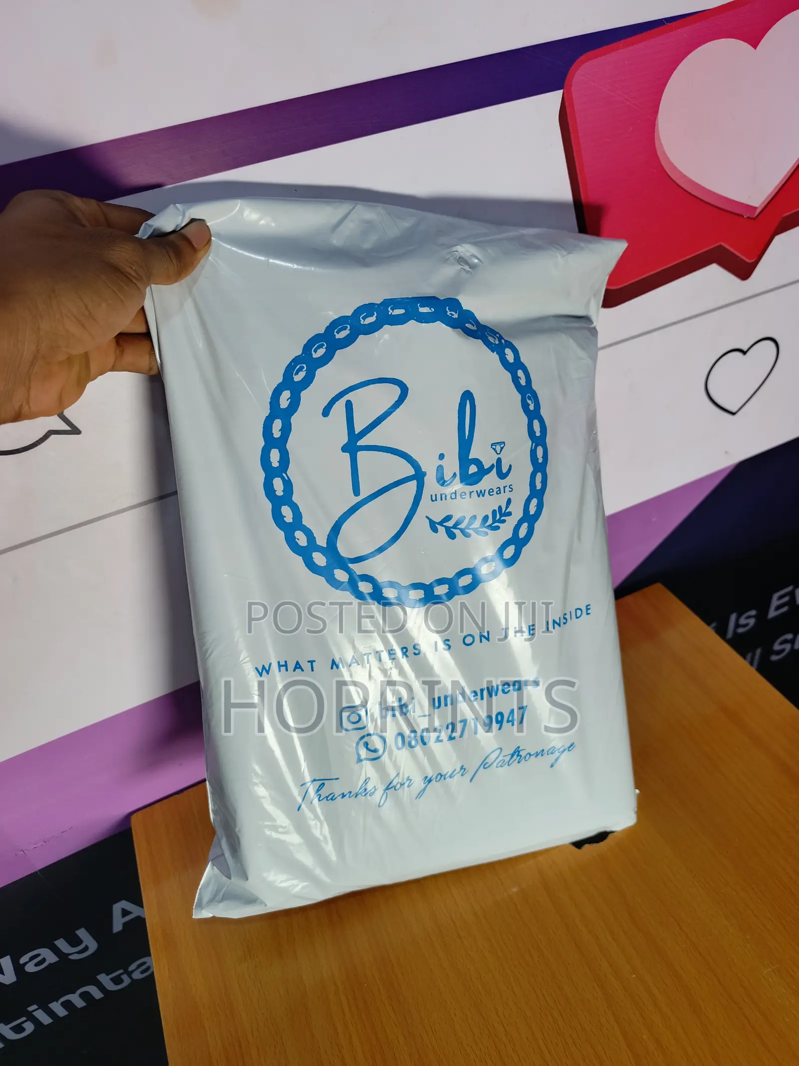 Courier Delivery Bag (White Pink Black)
