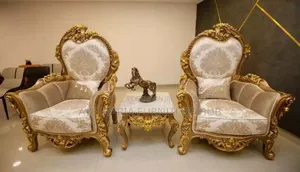 Set of Egyptian Royal Sofa Chair By8 With Center Table.