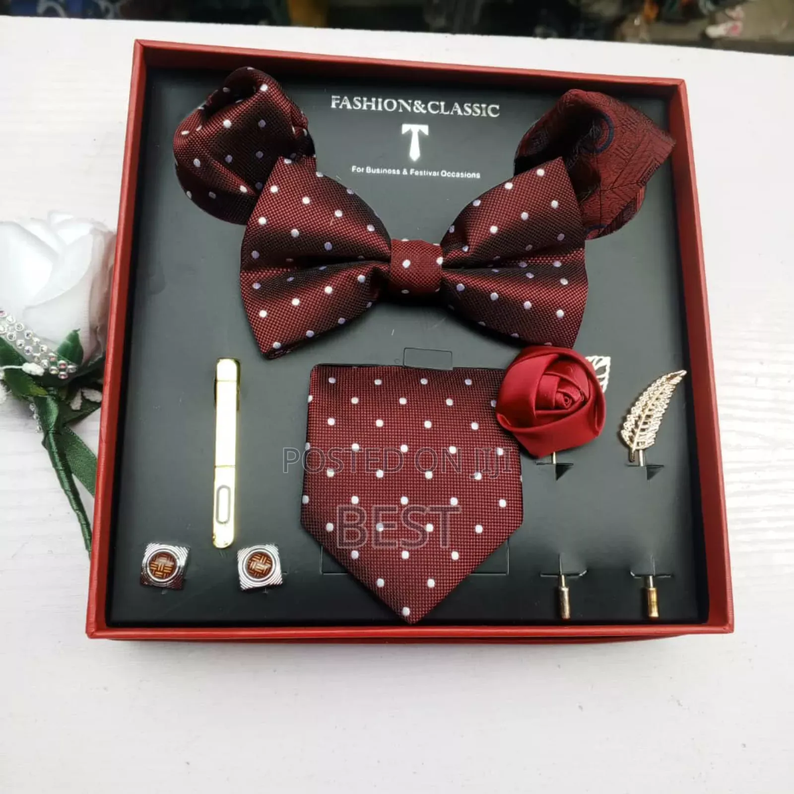 Quality Bow Tie Long Tie Set With Accessories