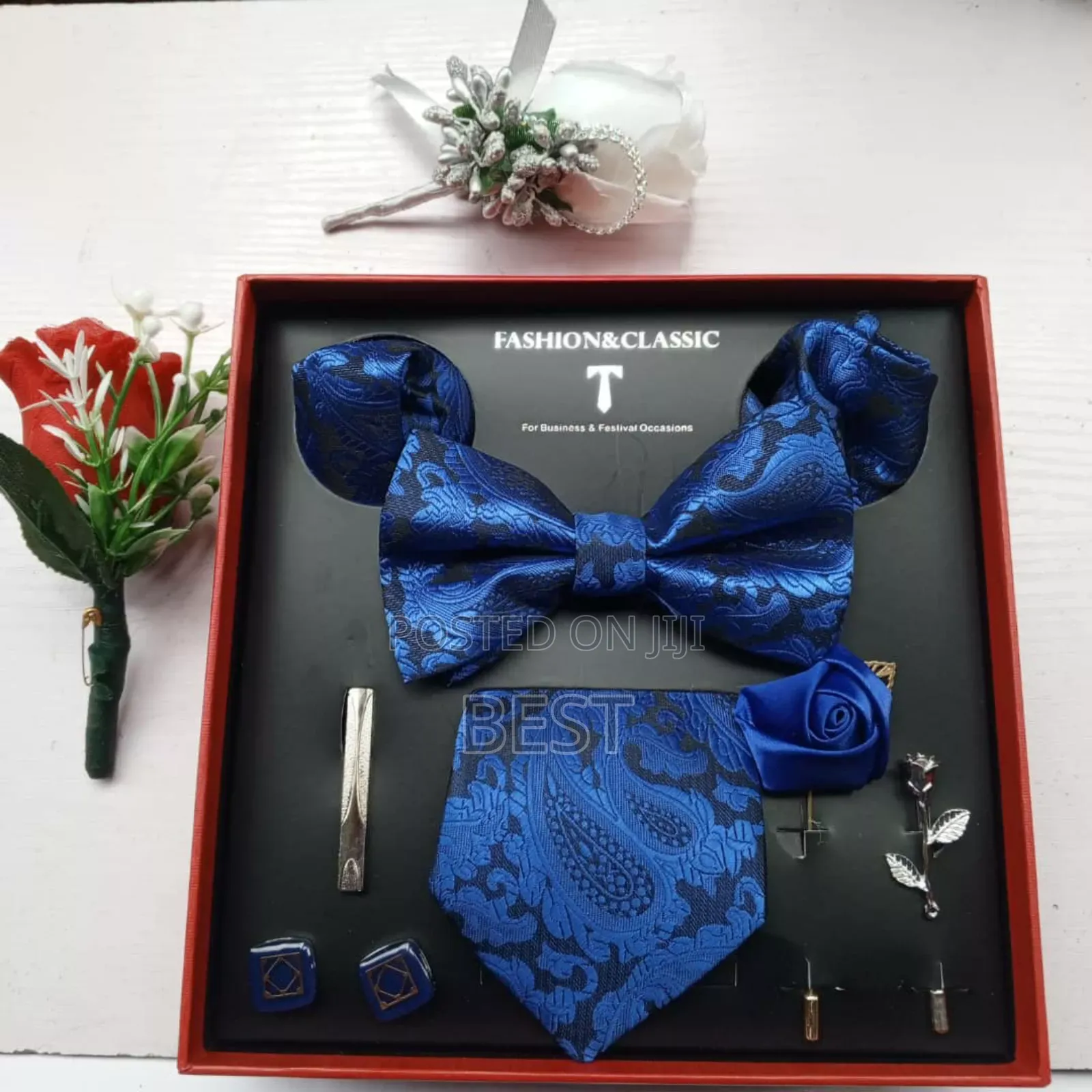 Quality Bow Tie Long Tie Set With Accessories