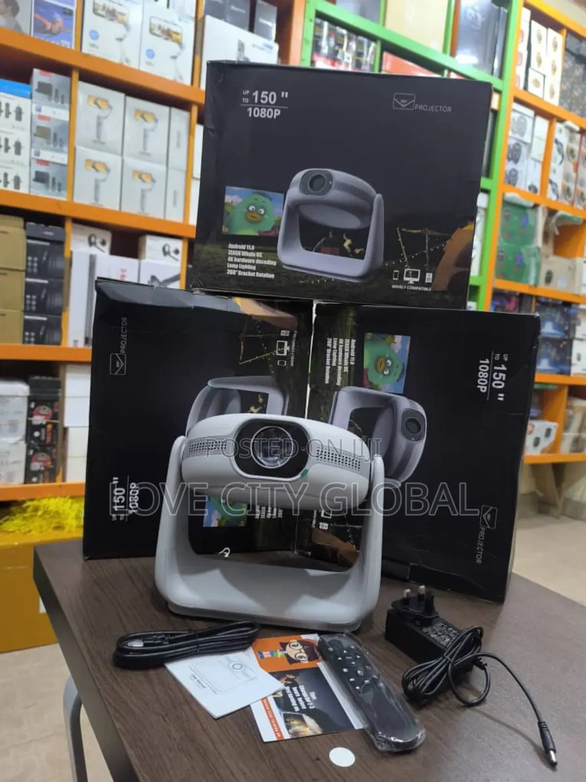  150" Auto Focus 5200mah Battery Projector Led Light