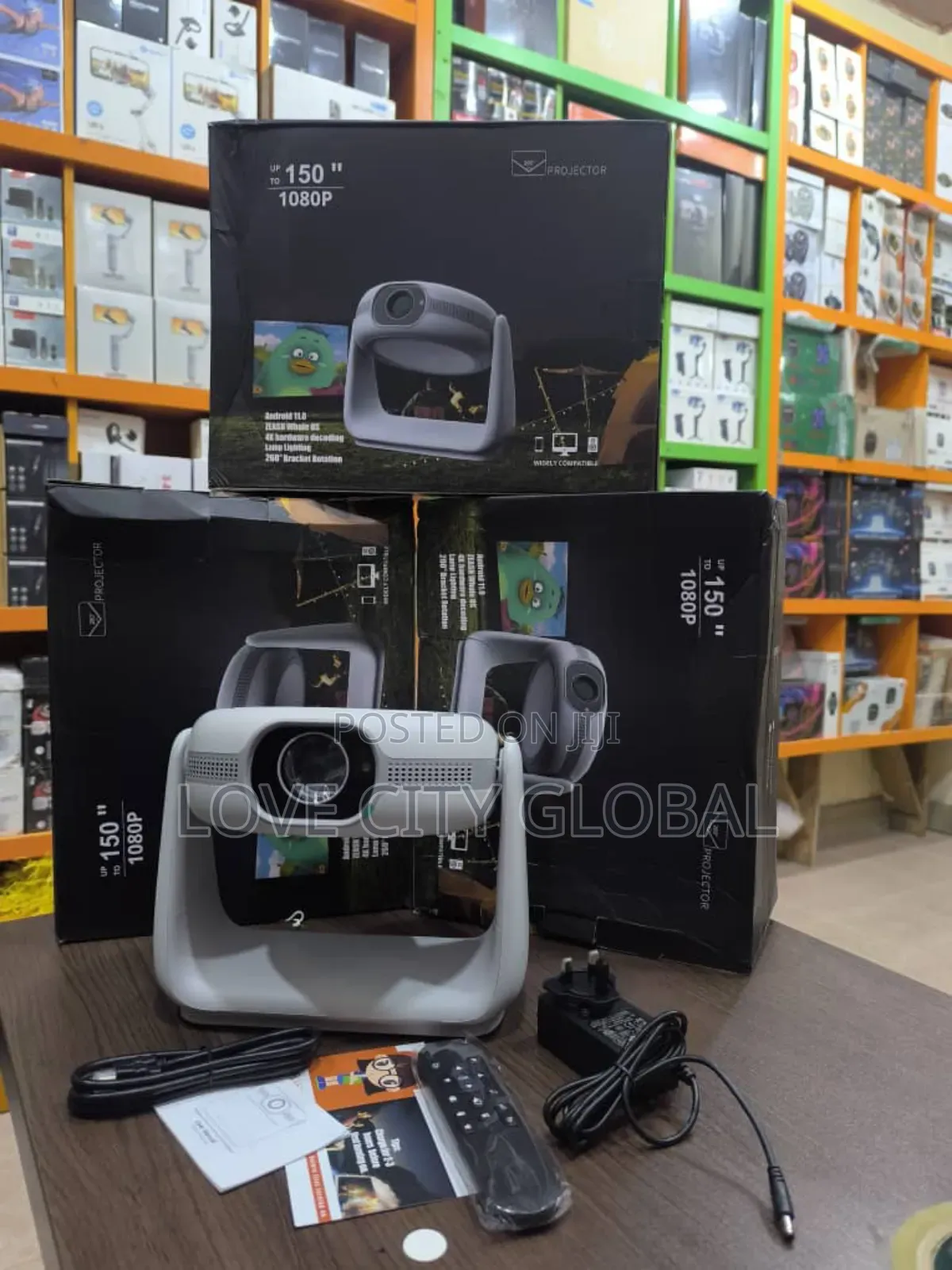  150" Auto Focus 5200mah Battery Projector Led Light