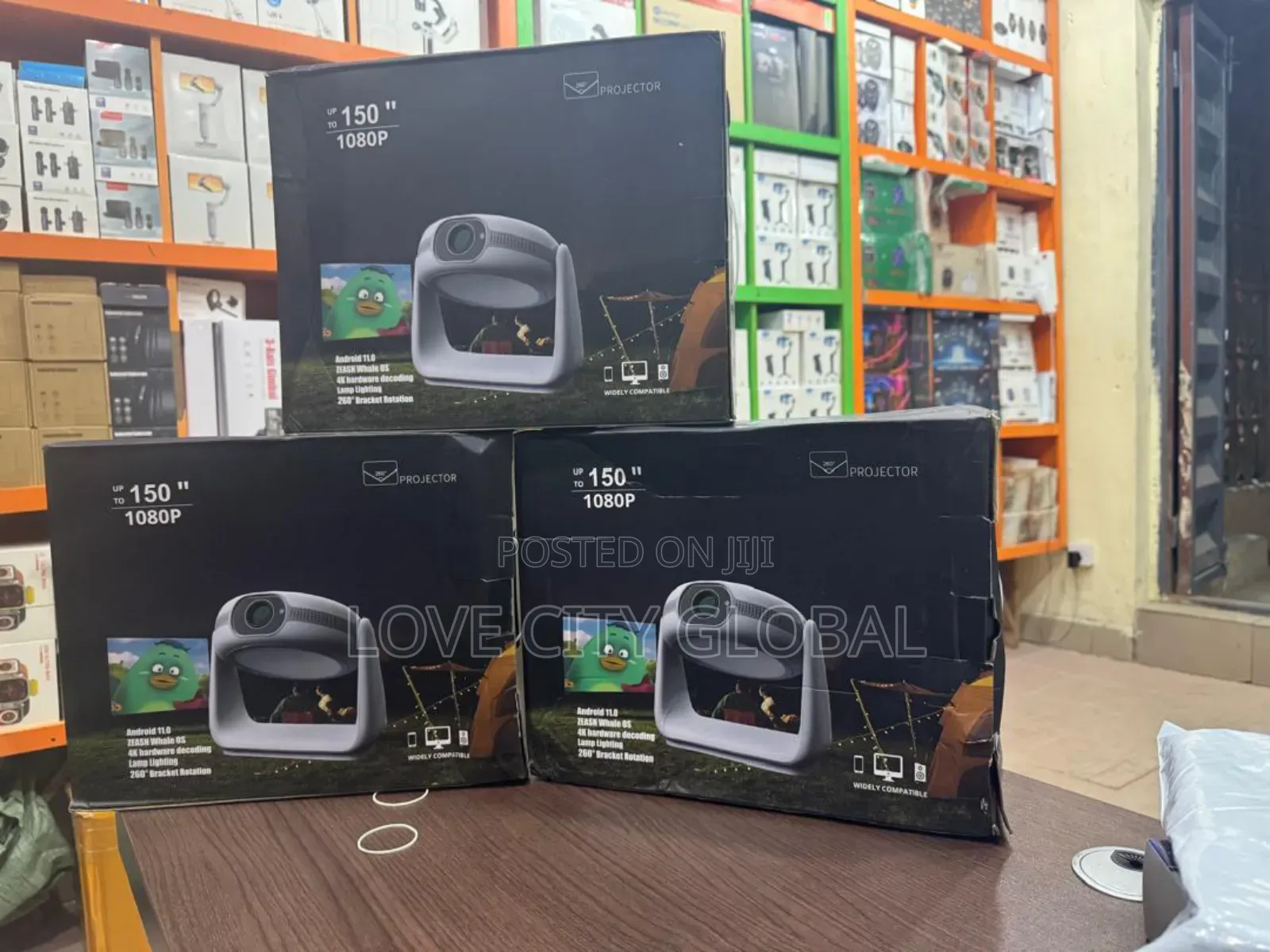  150" Auto Focus 5200mah Battery Projector Led Light