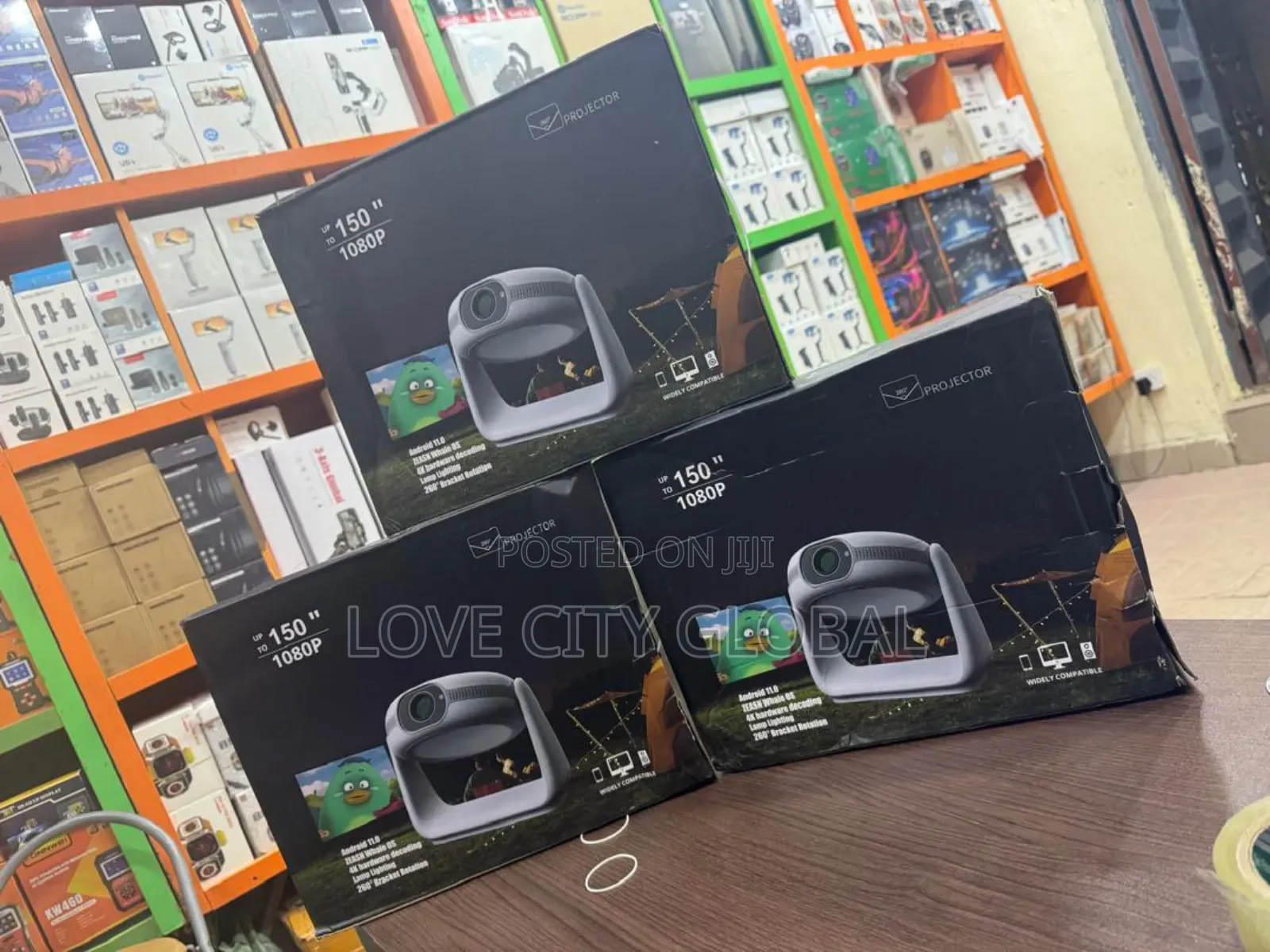 150" Auto Focus 5200mah Battery Projector Led Light