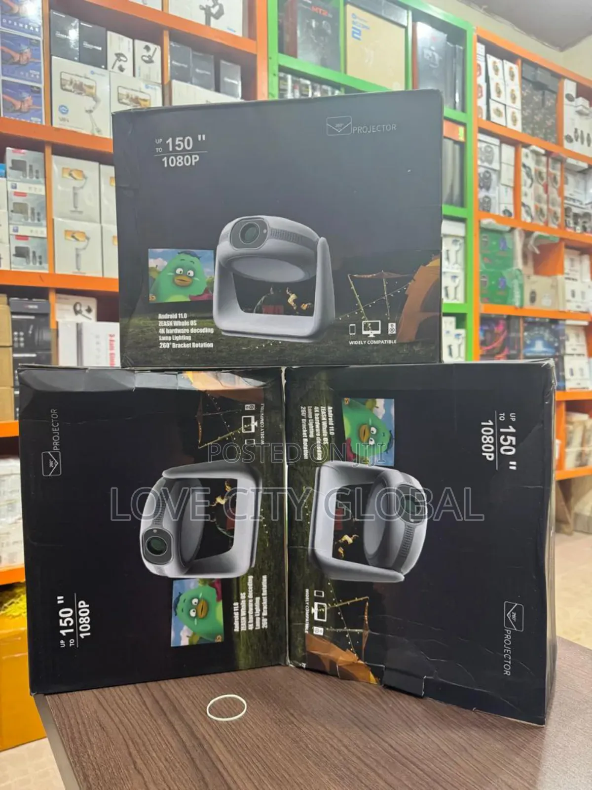  150" Auto Focus 5200mah Battery Projector Led Light