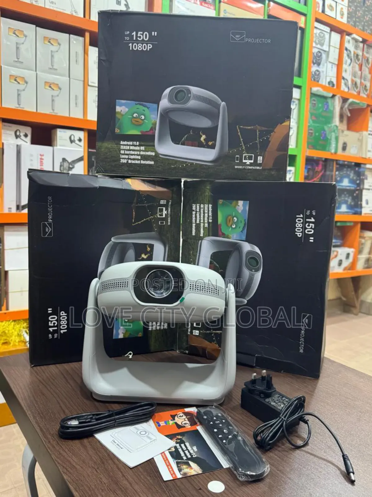  150" Auto Focus 5200mah Battery Projector Led Light
