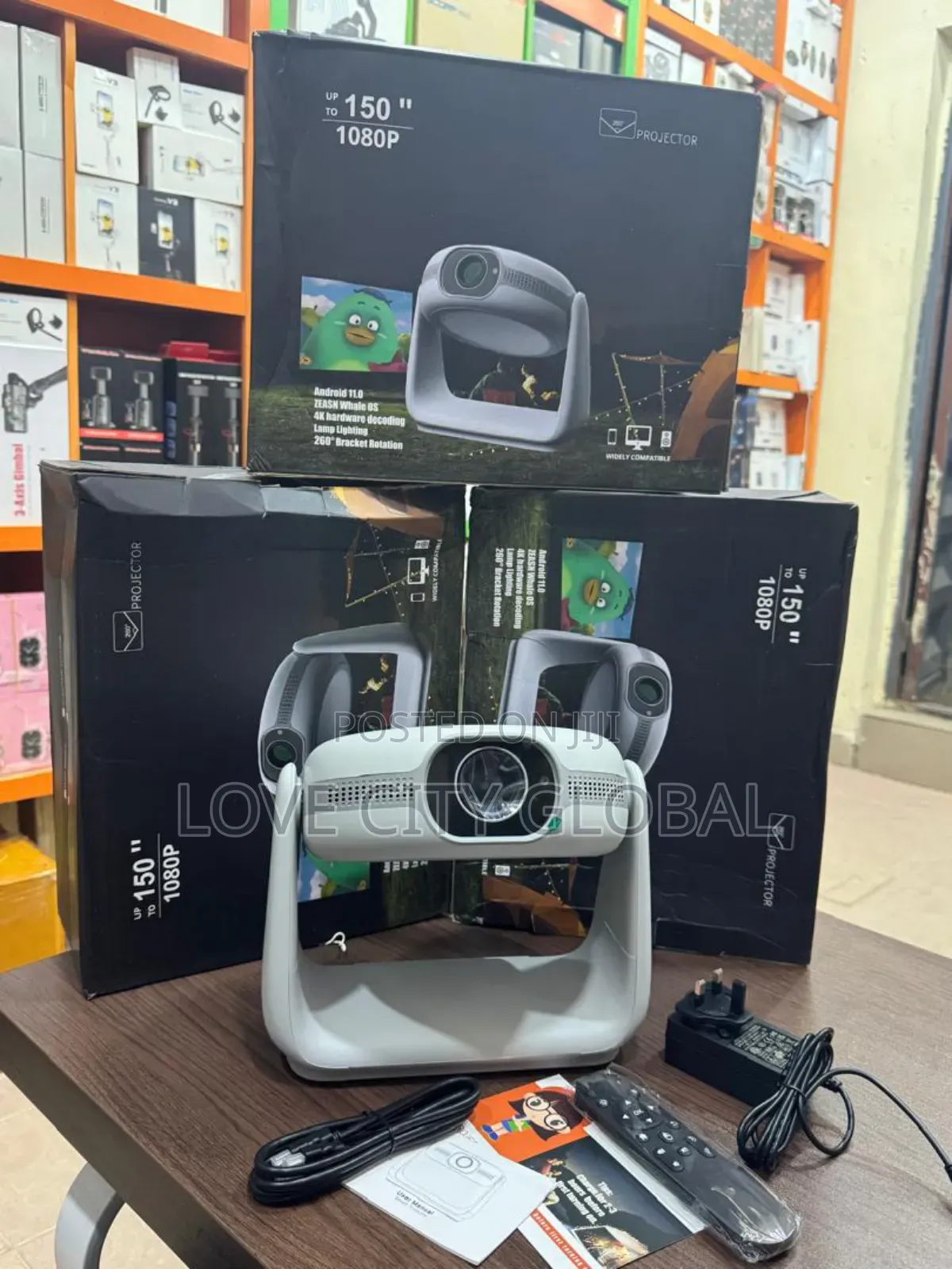  150" Auto Focus 5200mah Battery Projector Led Light