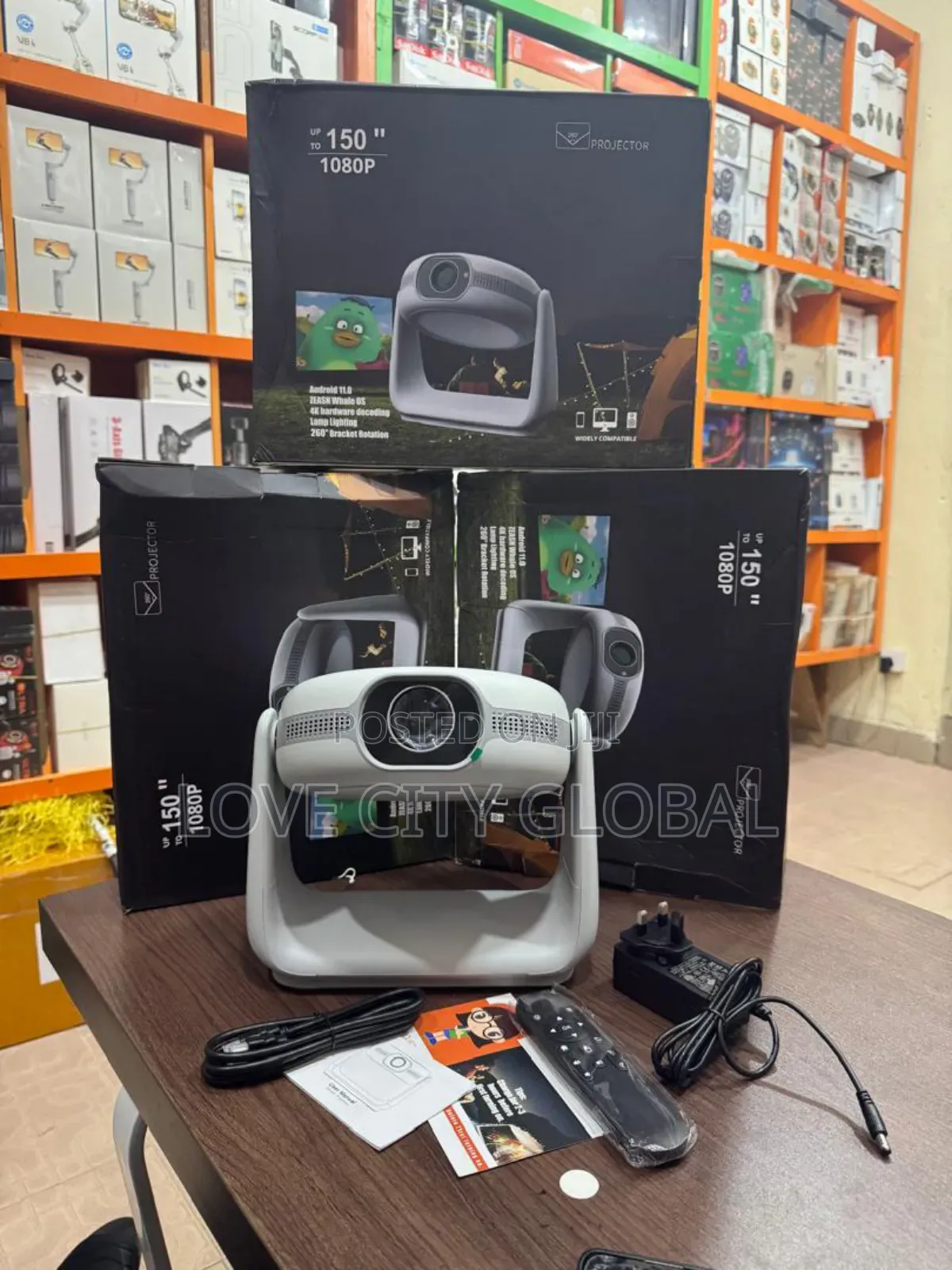  150" Auto Focus 5200mah Battery Projector Led Light