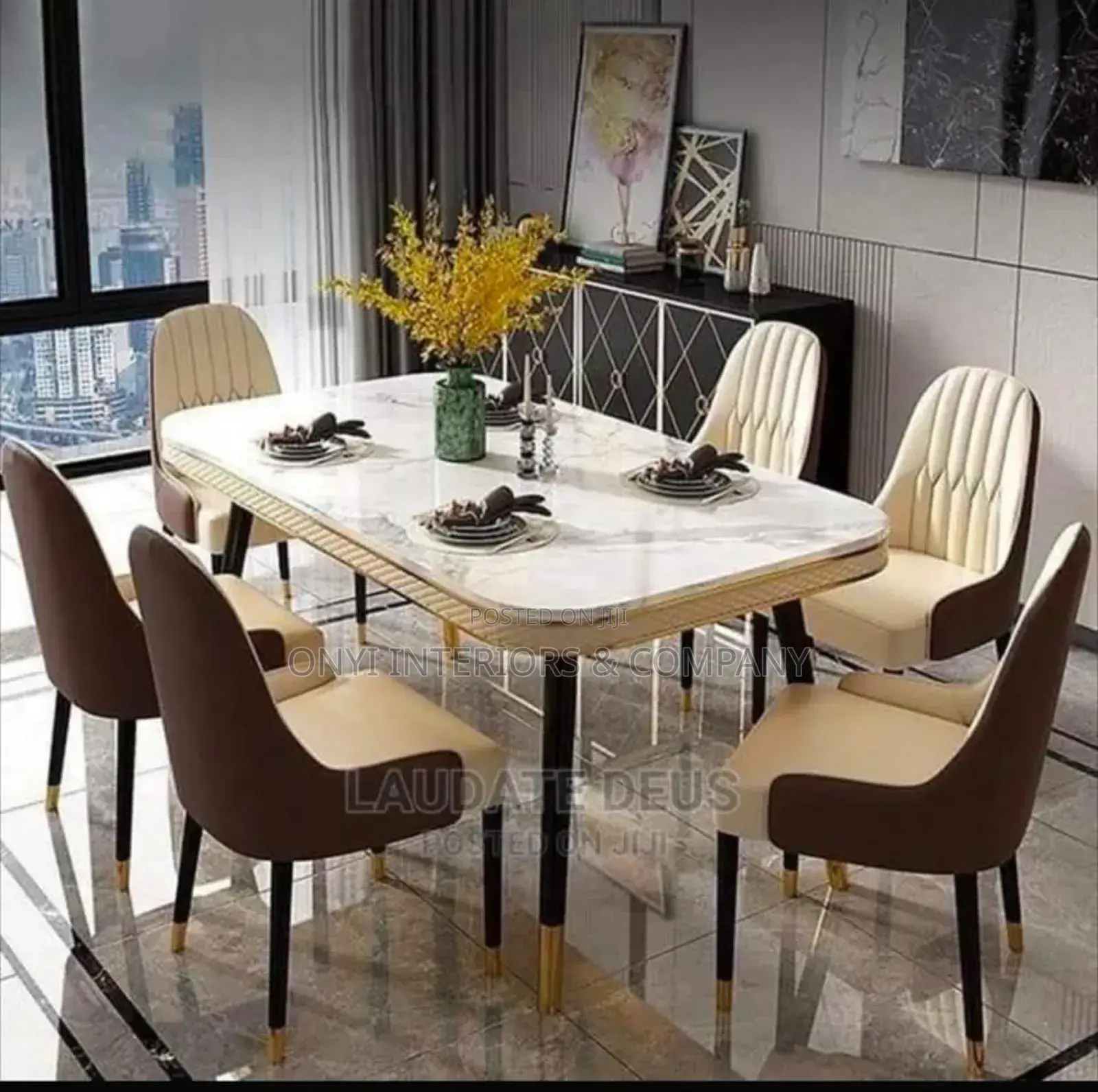 Executive Home 6 Seater Marble Dining Set