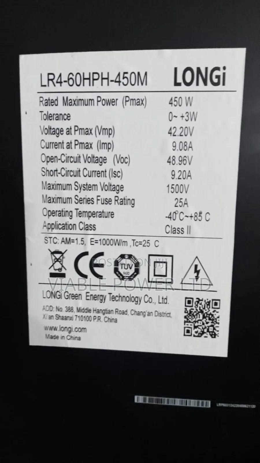 450w Longi Solar Panel Very Effective and Durable