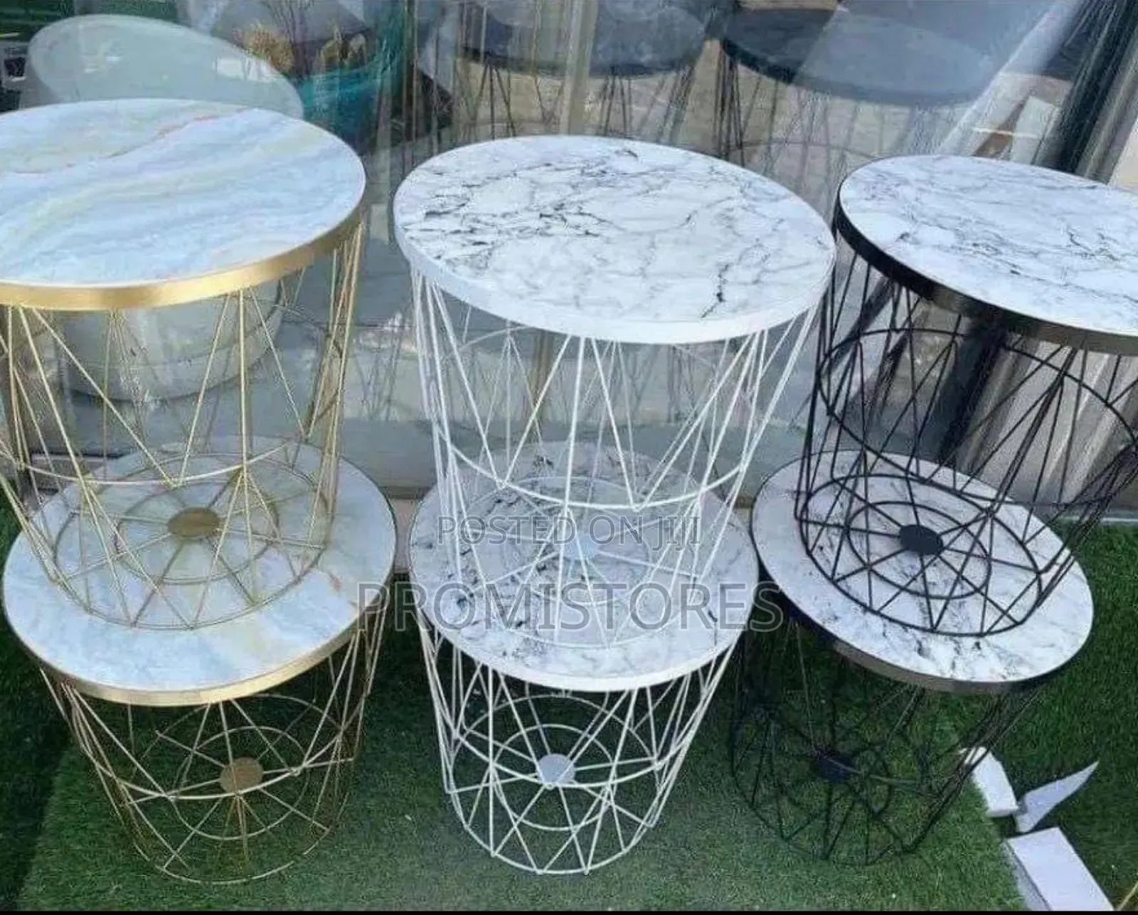 Nordic Room Side Marble Table With Storage