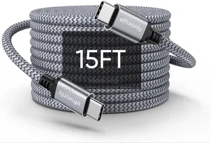 Usa Usb C to Usb C Cable 15ft/5m, Extra Long Type C to Typec