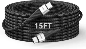 20ft Usb C to Usb C Cable 60w, Extra Long Type C Charger