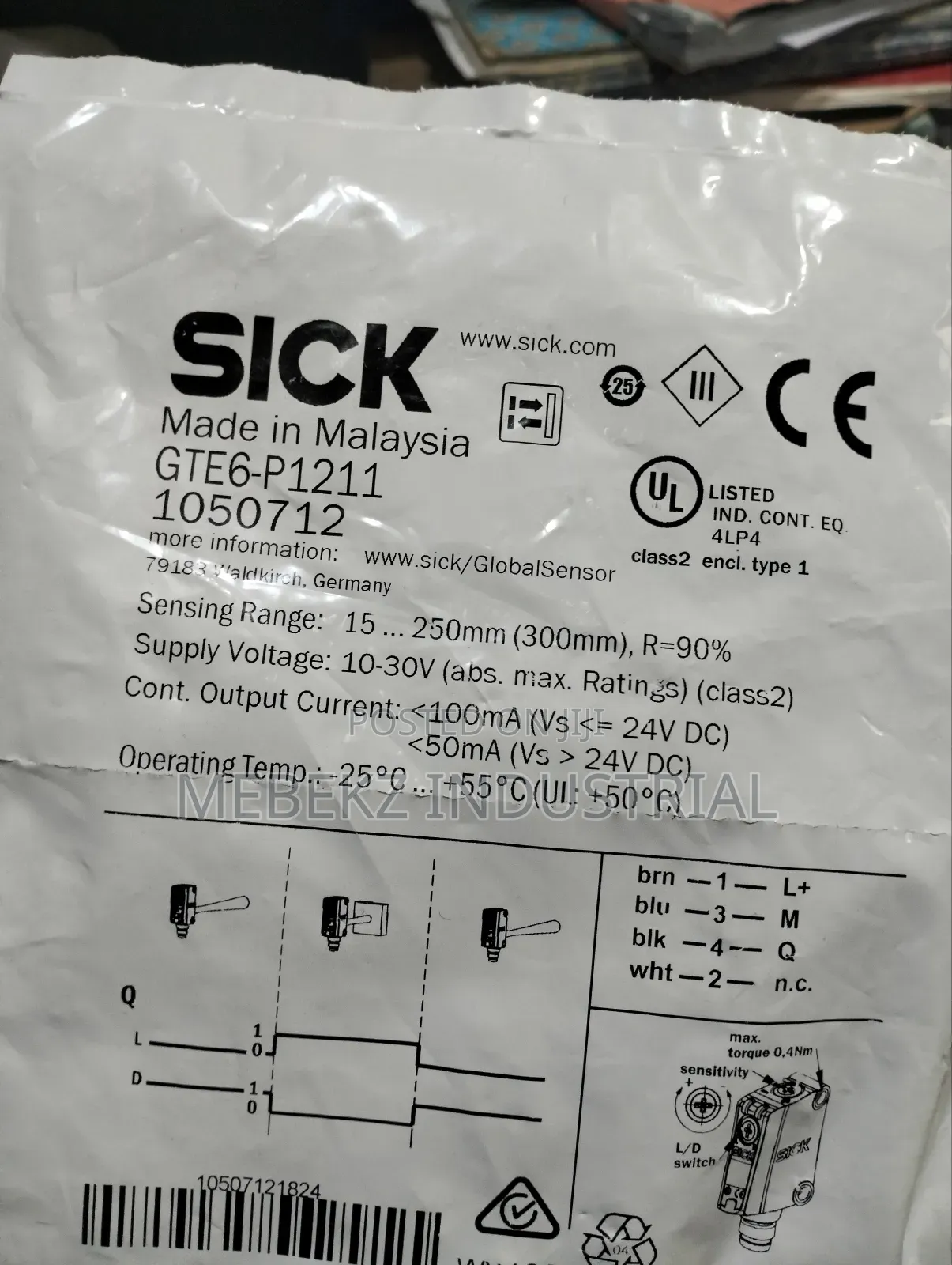 Sick Photoelectric Sensor Gte6-P1211