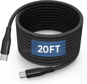 Usa 20ft Usb C to Usb C Cable 60w, Extra Long Type C Charg