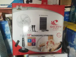 Golden Solar Rechargeable Stand Fan