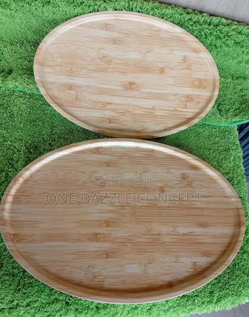 Melamine Wooden Pattern Oval Tray