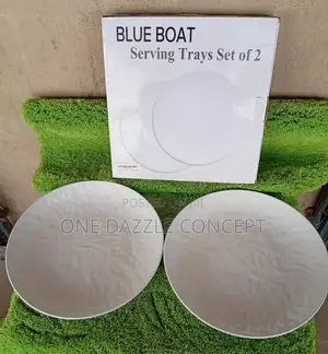 2pcs Melamine Round Serving Tray