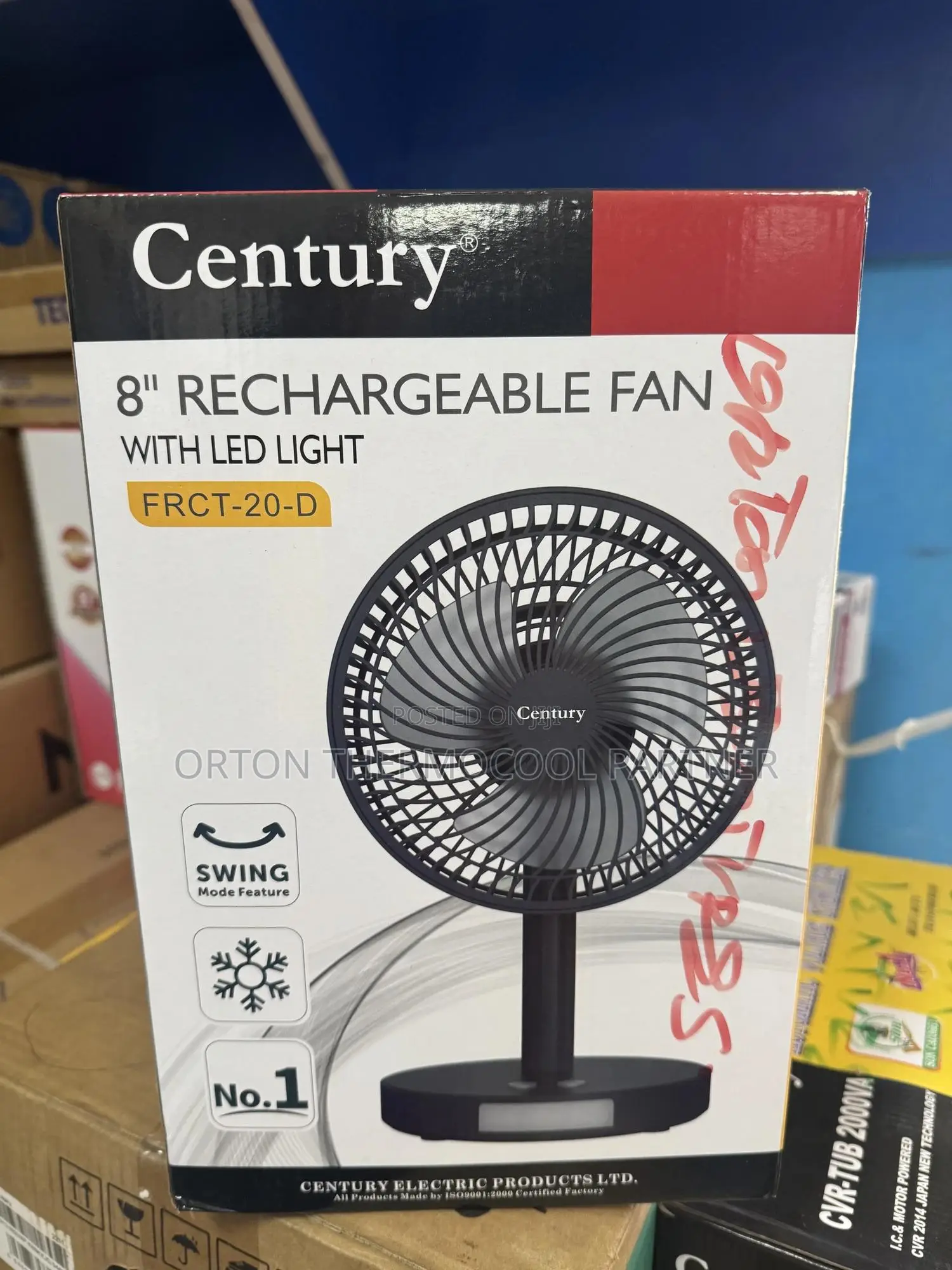 Century Rechargeable Table Fan 8’’