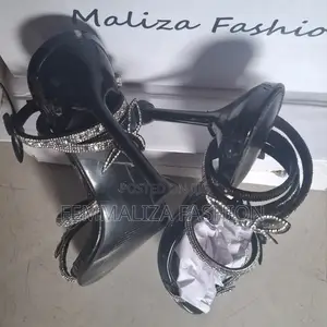 Spiral Ankle Rhinestone Stilletto Butterfly Heels