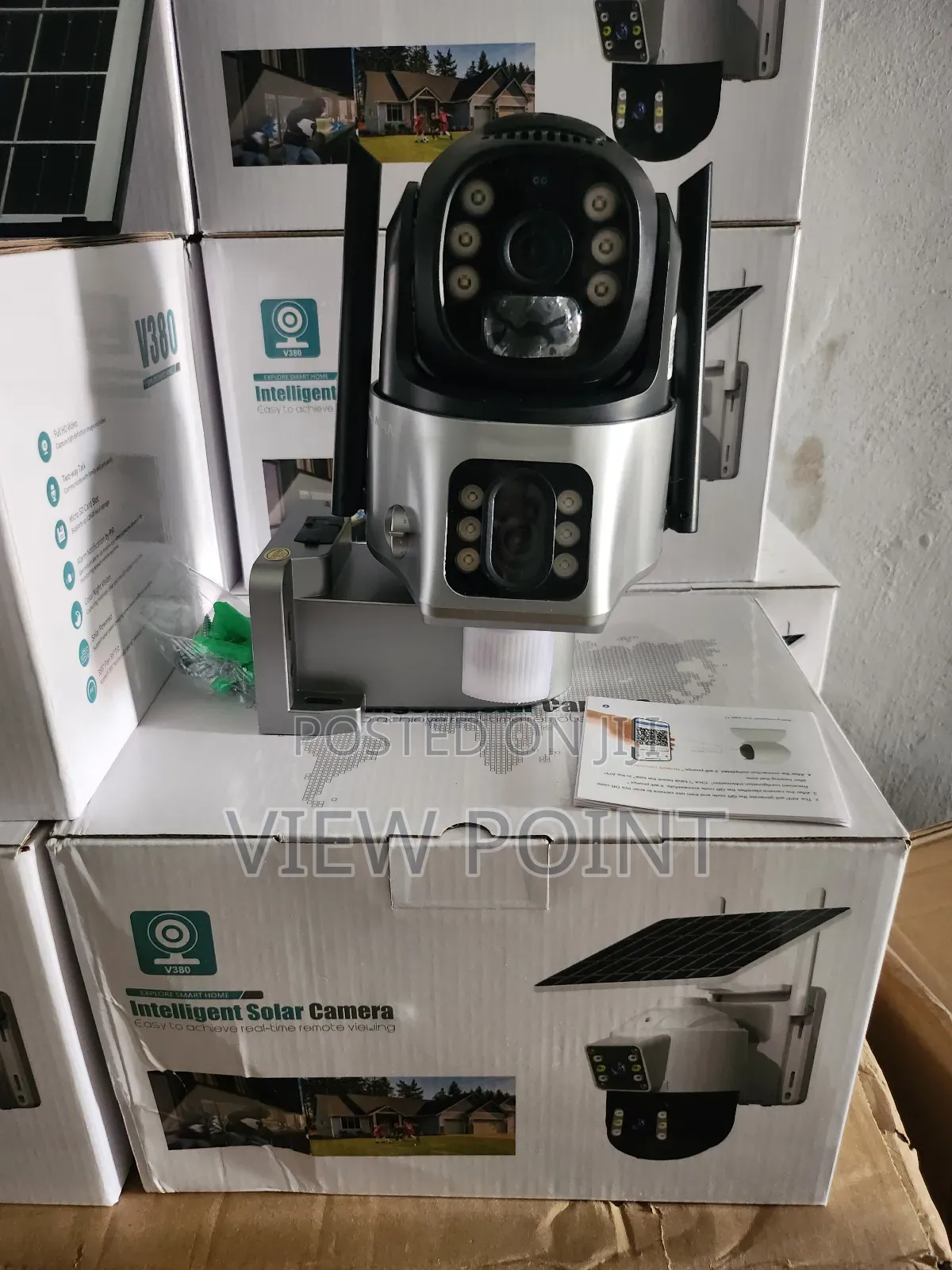 Solar Powered 4g Sim Rotational Dual Screen Cctv Camera
