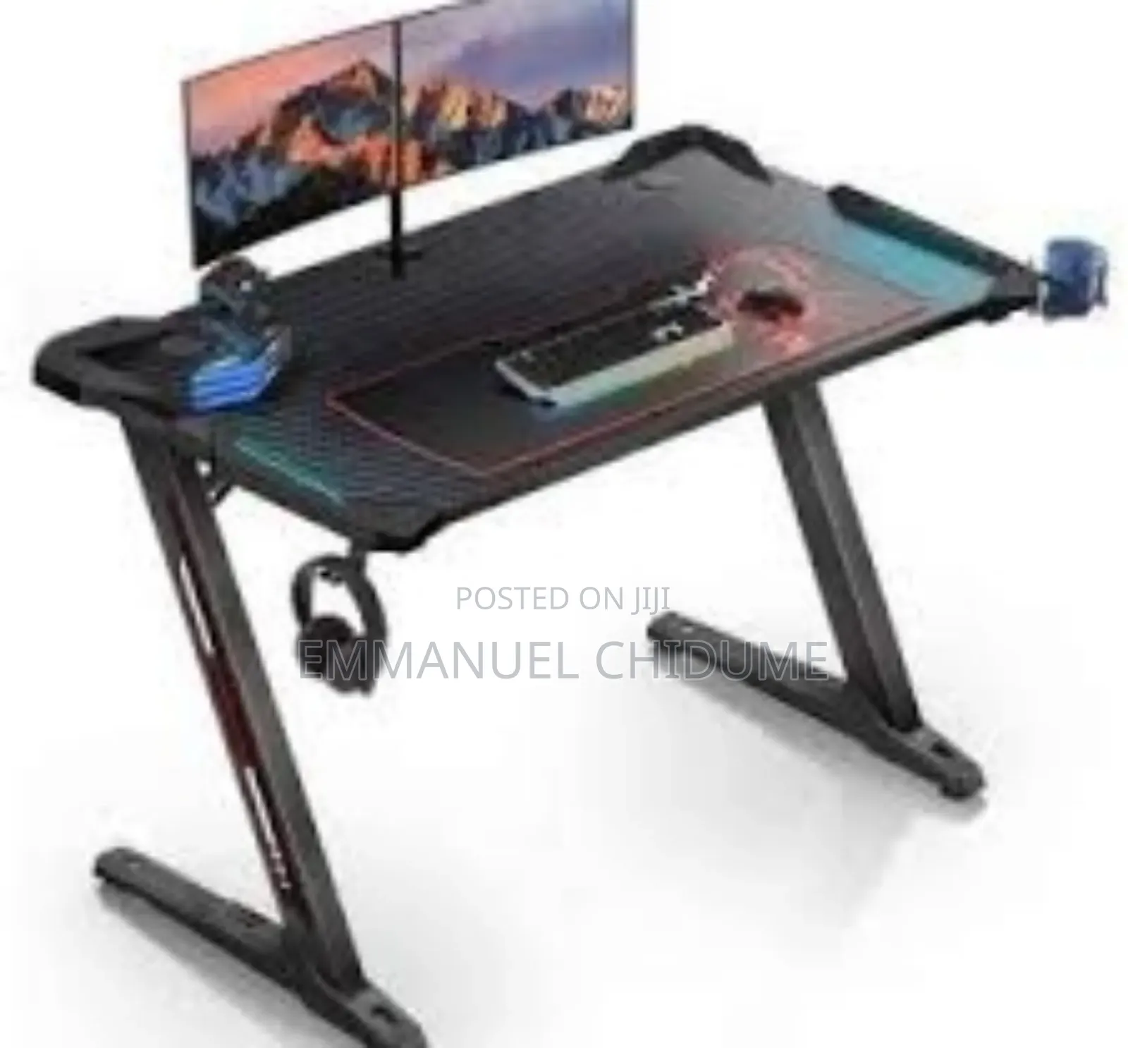 Adjustable Gaming Table With RGB Lights