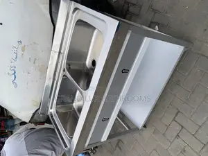 *Stainless Steel Double Bowl Commercial Sink With Undershelf