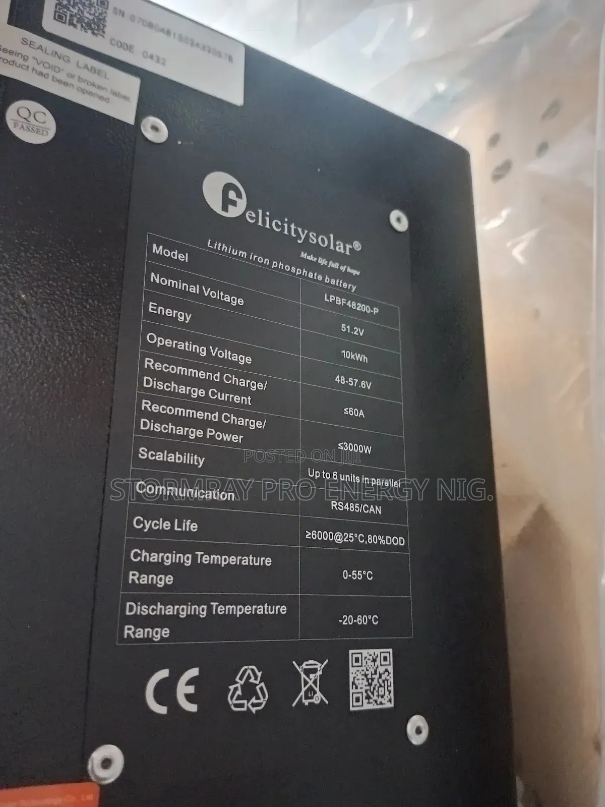 Felicity 10kwh Lithium Battery