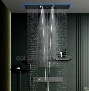 Led Shower Set Ceiling Mounted Rain Mist Waterfall Shower