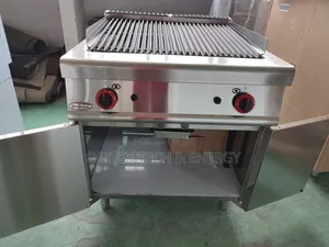 Gas Lava Rock Grill Stainless Steel Commercial Griddle