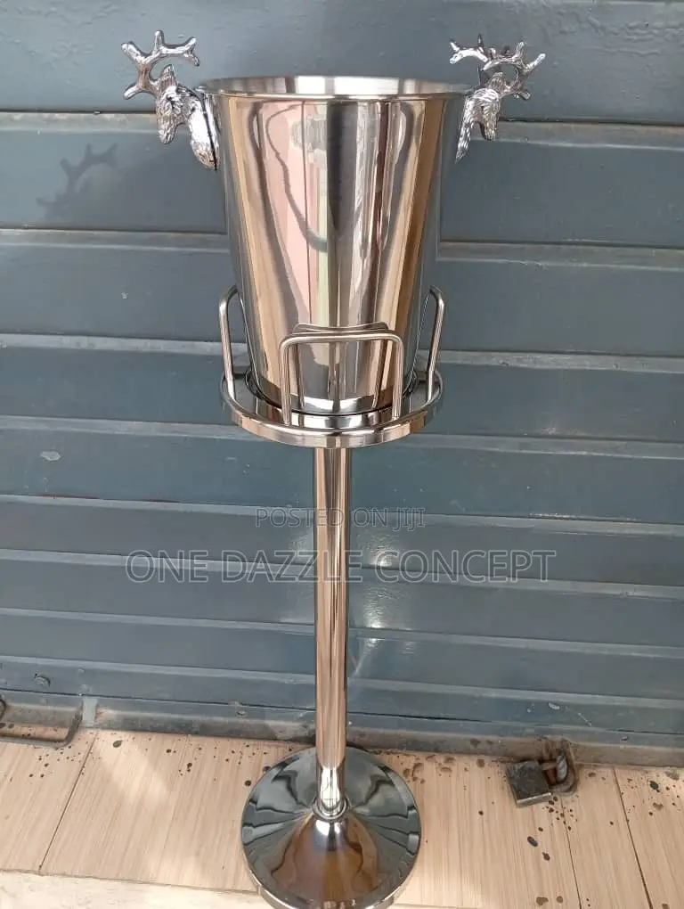 Silver Wine Bucket And Stand