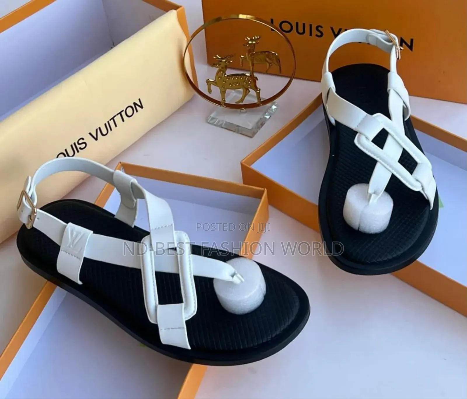 White Quality Louis Vuitton Sandals