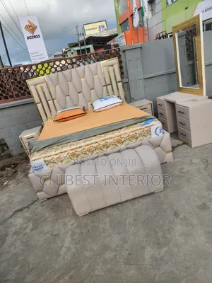 Complete Set of King Size Leather Bed.