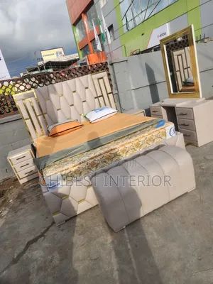 Complete Set of Six by Six Leather Bed Set.