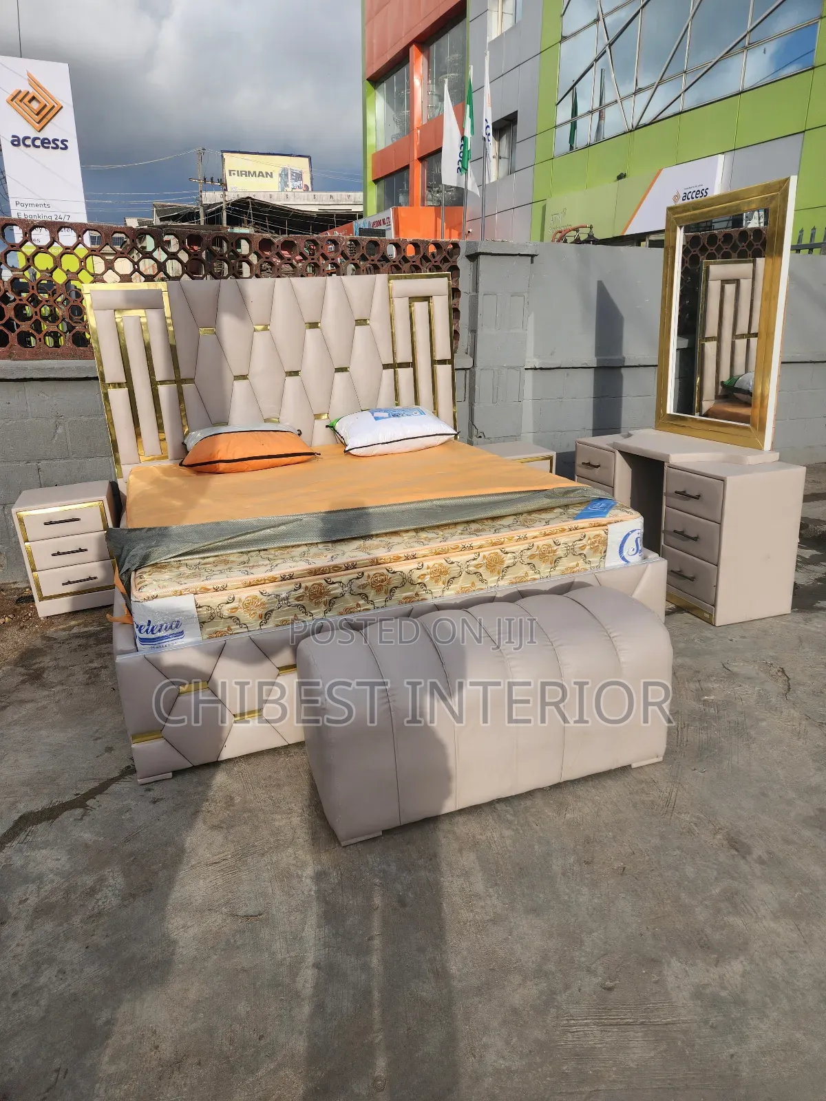5ft Tall 6by6 Versace-Like Leather Bed