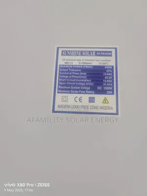 550w Sunshine Solar Panels